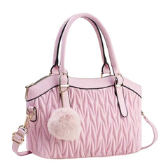 SYGA Women's Handbag New Solid Color Soft Leather Vegetable Bag Large Capacity Simple Foreign Style Mother Bag (Pink)