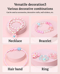SYGA Beads for Kids Crafts Children's Jewelry Making Kit DIY Bracelets Necklace Hairband and Rings Craft Kits Birthday for 4, 5, 6, 7-Year-Old Little Girls-Multicolor (DIYBeadsSet-11)