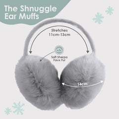 SYGA Winter Earmuffs Fashion Faux Fur Fluffy Soft Warm Earmuffs for 5 to 10 Years Kids for Outdoor Activities, School, Morning Walk- Black