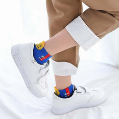 MOMISY 5 Pairs Baby Kids Girl Boys Tube Socks Toddlers Comfortable Ankel Length gifts (IN, Age, 9 Years, 12 Years, HappySmile)