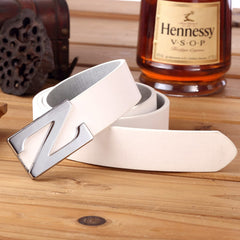 SYGA Men's Leather Belt Stylist Belt Casual Pants Belt Double 7 Number Buckle Belt Men (Black)