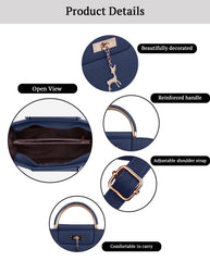 SYGA Women's Handbag Corrugated Fawn Pendant Cute Shoulder Bag Fashionable Style Crossbody Bag(Blue)