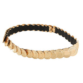 SYGA Metal Iron Belt For Women Retro Round Elastic Waistband With Skirt Suit Chain(Gold)