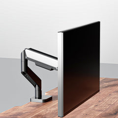 Flowlyf Premium Gas Spring Monitor Arm | 17-32" Screen Monitor VESA Mount |Gorgeous Black & White Color Combo| Height Adjustability | 360 Degree Rotation | 10kg Weight Capacity | 2 Way Wire Manager