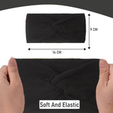 SYGA Baby Headband Nylon Soft Stretchable Bow Hairbands For Newborn Infant Toddler Kids 0-3 Year (Black)