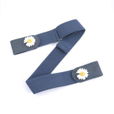 SYGA Jeans Belt Elastic Women's Punch-Free Decoration Flower buckle Style Lazy Belt