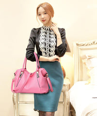 SYGA Women's Large Capacity Casual Crossbody Bag, One Shoulder Strap, Pu Leather Handbags(Pink)