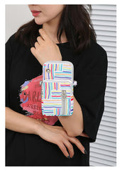 SYGA WOMEN'S SHOULDER CROSS BODY PURCE OXFORD CLOTH Multi Color stripes Design MULTI PURPOSE BAG