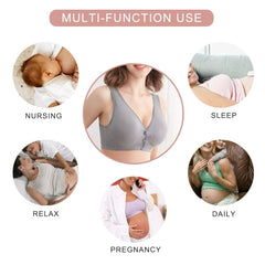 Momisy Women's Cotton Lightly Padded Wire Free Maternity Bra Dark Grey