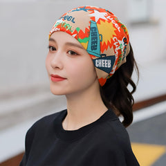MOMISY Soft Stretch Chemo Scarf Beanie | Breathable Slouchy Hat with Stylish Prints for Women (Yellow)