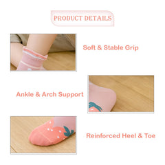 MOMISY 5 Pairs Baby Kids Girl Boys Tube Socks Toddlers Comfortable Ankel Length gifts (Multi Strawberry, 1 to 3 year)