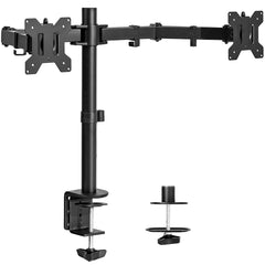 VIVO Dual LCD Monitor Desk Mount Stand Heavy Duty Fully Adjustable fits 2 /Two Screens up to 27" (STAND-V002)