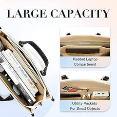 Womanix Laptop Tote Bag,14 inch Laptop Bag, Shoulder Bags With Back Trolley Strap, Casual Briefcase, Handbag for Travel, Office, College,Work