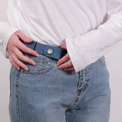 SYGA Jeans Belt Elastic Women's Punch-Free Decoration buckle Style Lazy Belt
