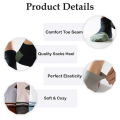MOMISY Men's Premium Cotton Cushion Ankle length Socks, (Multicolor) Pack of 5 (Free Size) (2 Color)