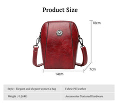 SYGA Women's Soft Leather Crossbody Mini Small Bag Fashion Vertical Style Small Mobile Phone Bag(Wine Red)