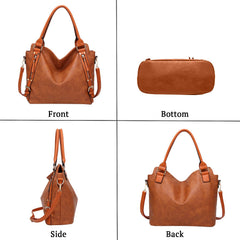 SYGA Women's Tote Bag, Large Capacity, Crossbody or Shoulder Style(Brown)