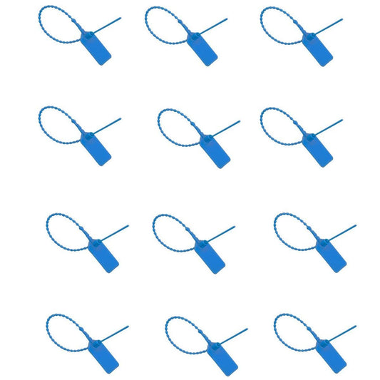 SYGA 50pcs Security Seal with Insert Adjustable Self-Locking Pull Tight Cable Ties Tags Disposable Wire Padlock for Cargo Container Seal Lock_Blue