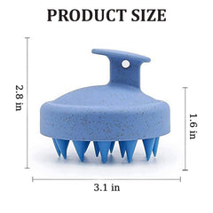 MOMISY Scalp Massager Shampoo Brush, Eco-Friendly Wheat Straw Body With Soft Silicon Bristles, Hair Scalp Scrubber, Scalp Exfoliator | Dandruff Removal, Prevents Hair Loss For Men, Women (Blue)