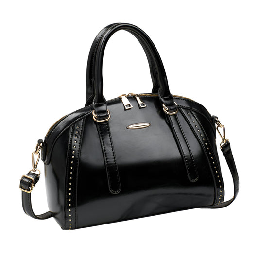 SYGA Women’s Tote Bag | Stylish Horizontal Handbag with Zipper Closure & Rivet Design | Daily Use Shoulder Bag