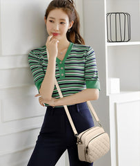 SYGA Women's Crossbody Bags,Single Shoulder Small Bags With Chex Design(Off-White)