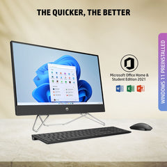 HP All-in-One PC 12th Gen Intel Core i3-1215U 24-inch(60.5 cm) FHD Desktop (8GB/512GB/Win 11/Wireless Keyboard and Mouse Combo/IR Privacy Camera/Intel UHD Graphics/MSO/Jet Black) 24-cb1802in