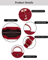SYGA Women's Handbag Corrugated Fawn Pendant Cute Shoulder Bag Fashionable Style Crossbody (Red)