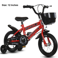 SYGA 12" Baby Balance Bike with Stable Training Wheels_Red