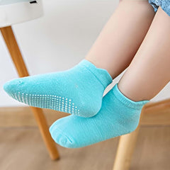 MOMISY kids Girl Boys children Non Slip Toddlers children Cotton Stretch Anti skid Regular Socks-6 Pairs (AntiSkid-Light, 3 to 5 years), Multicolor