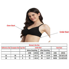 MOMISY Maternity Nursing Bra for Women | Non-Padded Cotton Blend | Wire-Free V-Neck Feeding Bra (Size 36 Black)
