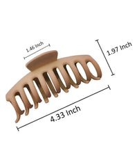 SYGA Large Hair Claw Clips for All Type Hair Strong Hold Perfect For Women and Girls Hair Clamps Clip 2 Pcs, Dark Brown & White