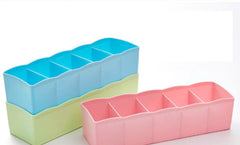 SYGA Green 5 Grid Multi Function Desktop Storage Box Deep Desk Drawer Organizer Tray(Set of Three)
