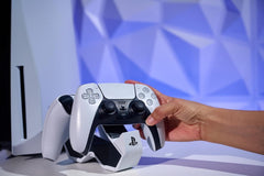 PowerA Twin Charging Station For PS5 Dualsense & Dualsense Edge Wireless Controllers,AC Adaptor Included,With LED Indicator,Vertical Dual Controller Fast Charging Dock (Officially Licensed),White