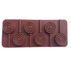 SYGA 6-Cavity Lolipop Shape Chocolate Silicon Mould Candy Jelly Mold