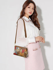 SYGA Women's Bohemian Crossbody Bag Niche Ethnic Design Women's Bag Shoulder Bag Crossbody Coin Mobile Phone Bag(Gray Brown)