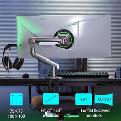 22-45" Gas Spring Monitor Arm w/ 360° Swivel & Tilt | NB G60 | Free Up Desk Space & Improve Comfort (22-45"/16 kgs Capacity)