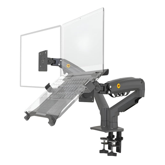SYGA NB F160-FP Dual Monitor and Laptop Mount, 17-30 inch Screen, 2-9KG Load Capacity, Black
