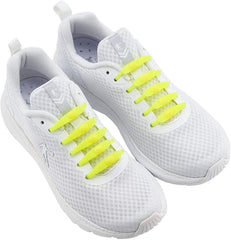 MOMISY Elastic Shoelaces Stretchy Silicone Elastic Special No Tie Shoe Laces for Children and Adults Lazy Tieless Suitable for All Shoes-Yellow, 14Pcs