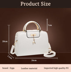 SYGA Women's Handbag Corrugated Fawn Pendant Cute Shoulder Bag Fashionable Style Crossbody Bag(White)