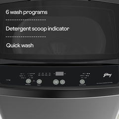 Godrej 7.5 Kg 5 Star Rollercoaster Wash Tech, Fills Tub At ~0 Water Pressure, Strong Wash Waves, Steel Drum Fully Automatic Top Load Washing Machine (WTEON ALP 75 5.0 FDTN GPGR, Graphite Grey)