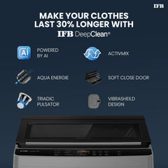 IFB 6.5 Kg 5 Star with Deep Clean® Technology, AI Powered, Fully Automatic Top Load Washing Machine (TL650MG1, ActivMix, Aqua Energie, Med Grey)