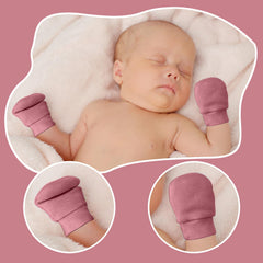 MOMISY Newborn Premium Cotton Mittens Set/Hand Gloves/Muthi. (0-6 Months)-06 Pairs-Solid-Multicolor