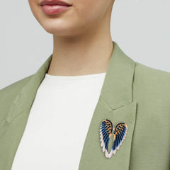 SYGA Brooch Pin Fashion Crystal Rhinestone Jewellery Pin Vintage Clothing Accessories Decoration Angel Wings Brooches For Women- S262