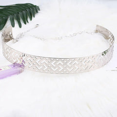 SYGA Waistband Dress Belt with Wide Band and Mirror Finish, for Women, Silver