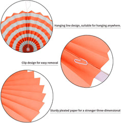 SYGA 6 Pieces of Paper Flower Fan Decoration Background Wall DIY Paper Fan Flower Ball Set(Orange)