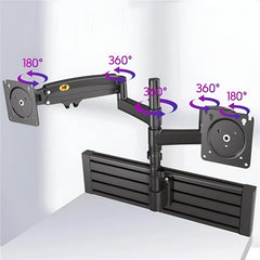 SYGA NB Dual Monitor Wall Mount, 22-32 Inches, Vertical Stack Column Mount, Black