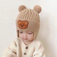 SYGA Winter Warm Ear Protection Knitted Cute Pompom Baby Hat (2-6Year)