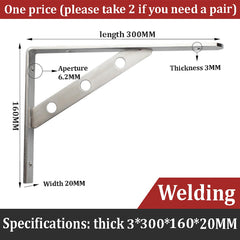 SYGA Stainless Steel Solid Thickened Triangular Bracket Wall-Mounted Rack Partition Support Layer Plate Support Bracket