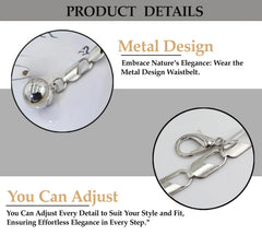 SYGA Metal Hook Adjustable Waist Chain Women's Fashion Versatile Decorative Dress Personalized Chain Waist Slim Belt(Silver)