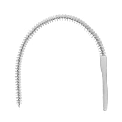 Syga Flexible Iron and Plastic Water Pipe Drain Long Hair Bath Plug Overflow Unblocker Stick Sink Cleaning Brush (45 cm, White)